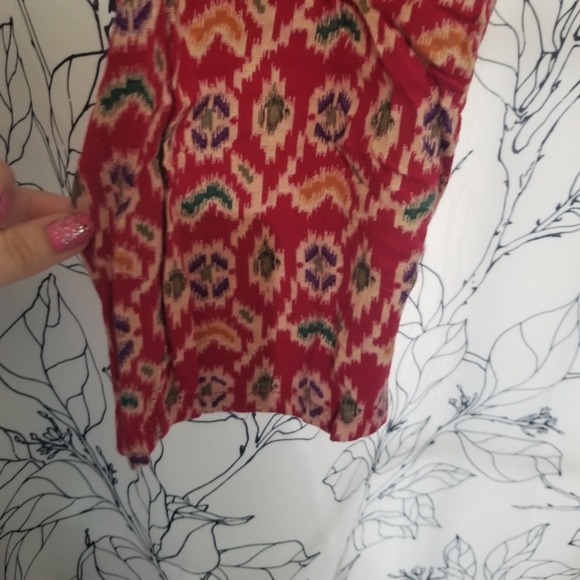 Urban Outfitters Ikat Red Colorful Boho Floral Patterned Capri Soft Lounge Pants - Picture 4 of 12